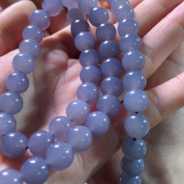 石英质玉项链未镶嵌烟紫