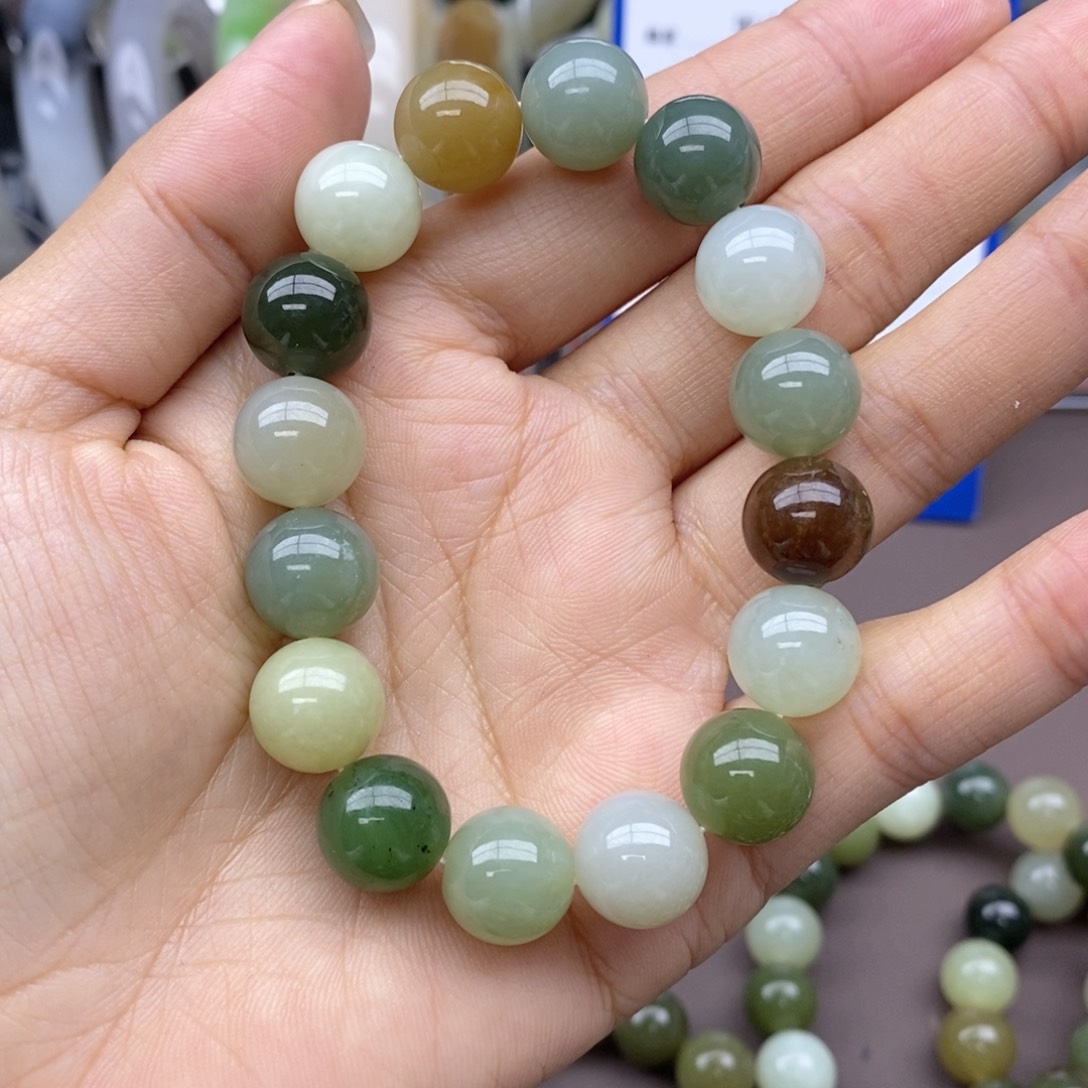 和田玉手串未镶嵌天*卡12