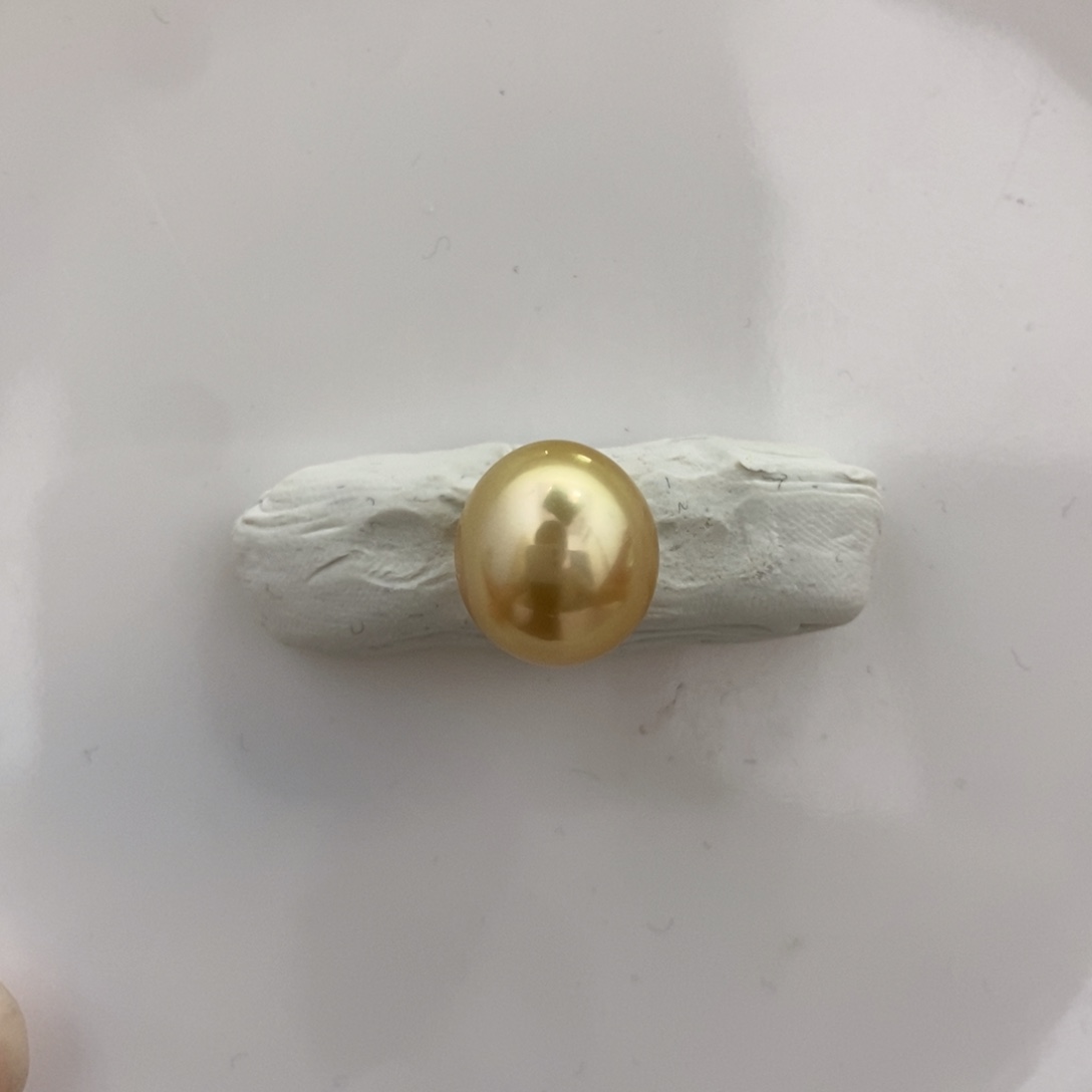 海水珍珠裸珠金珠11.8mm微瑕