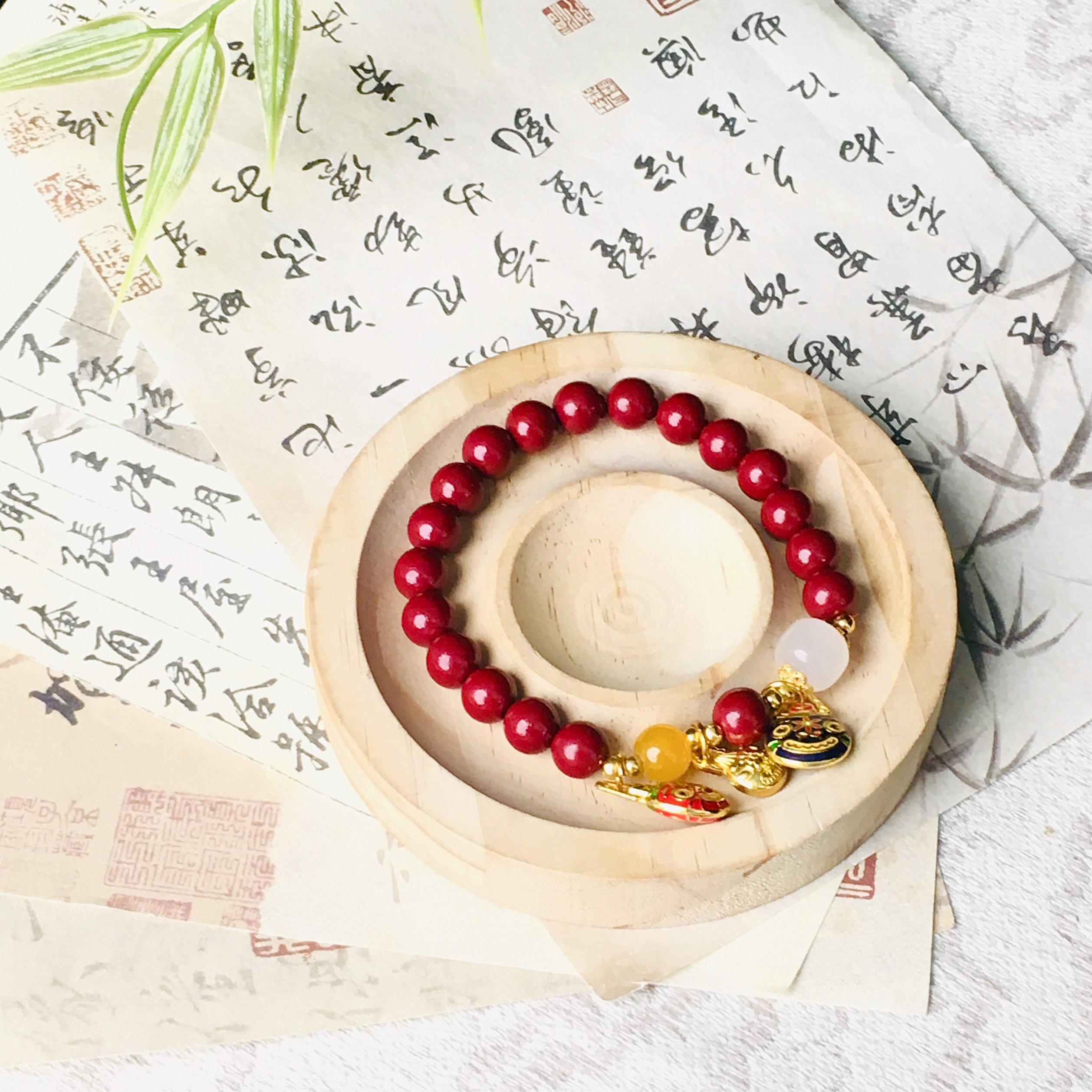 含辰砂工艺品含辰砂工艺品QW245  朱砂手串