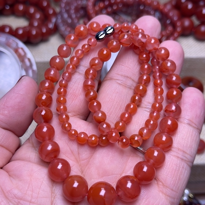 南红玛瑙未镶嵌手链项链