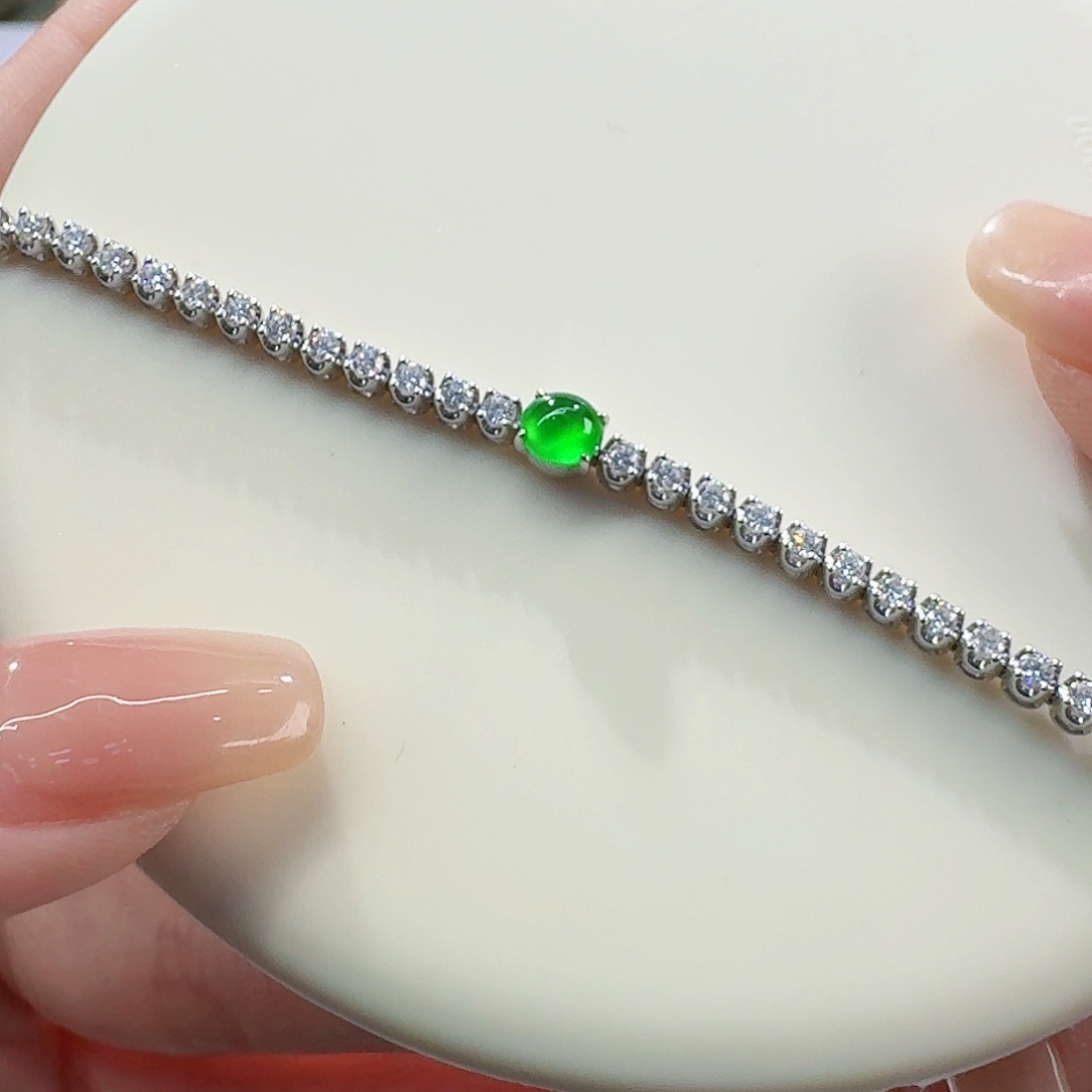 翡翠手链18K金镶嵌力推品亏价