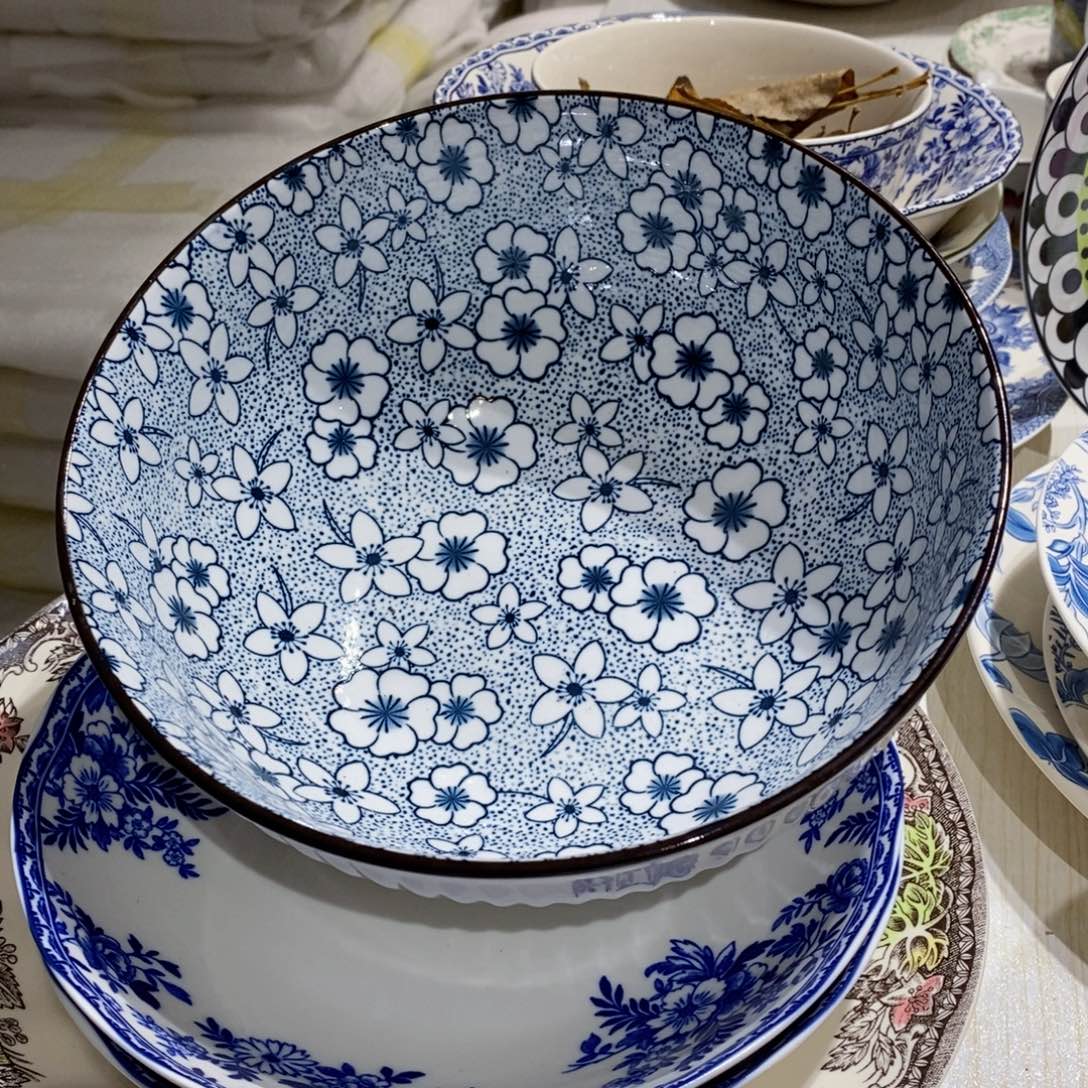 公***哈瓷小花花八寸大面碗