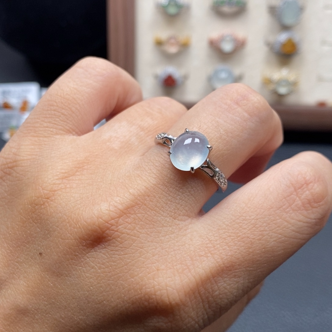 翡翠银S925镶嵌戒指