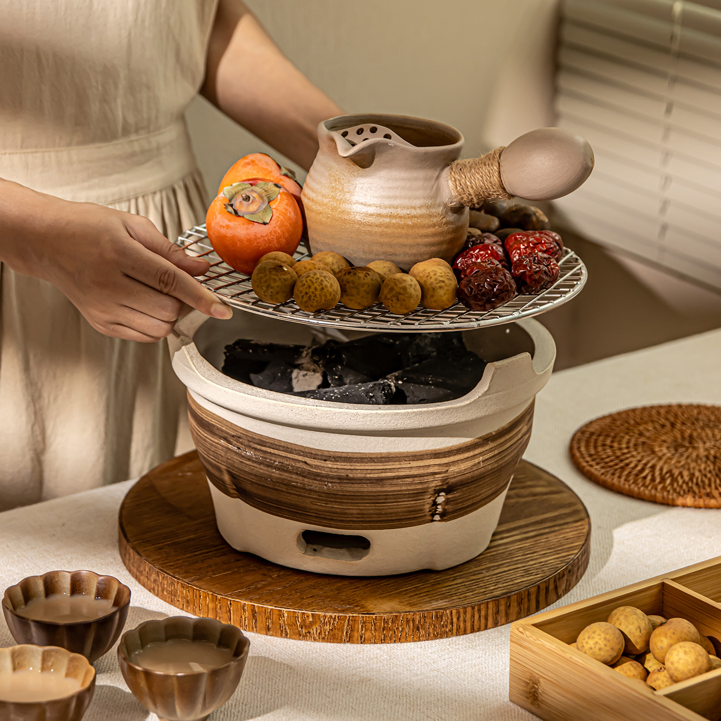 YE HOME 网红烤火炉围炉煮茶户外烧烤炉木炭泥炉火锅打边炉烤肉炉