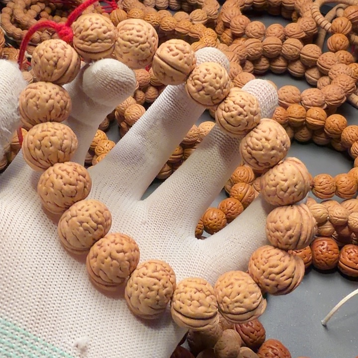 大***、手串桃核盘锦刀锋爆肉手串白茬10ji