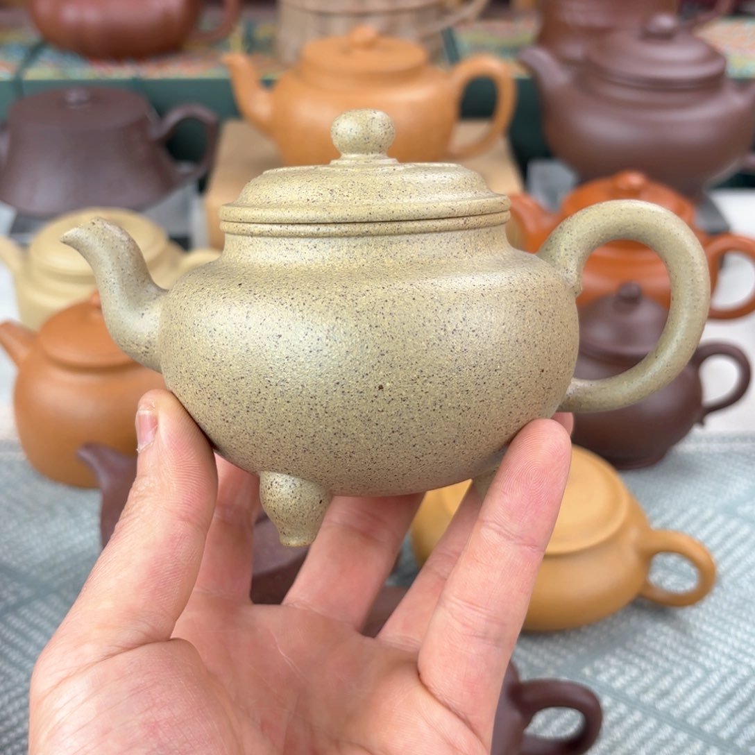 紫砂茶壶微瑕 大彬如意 青降坡 220cc