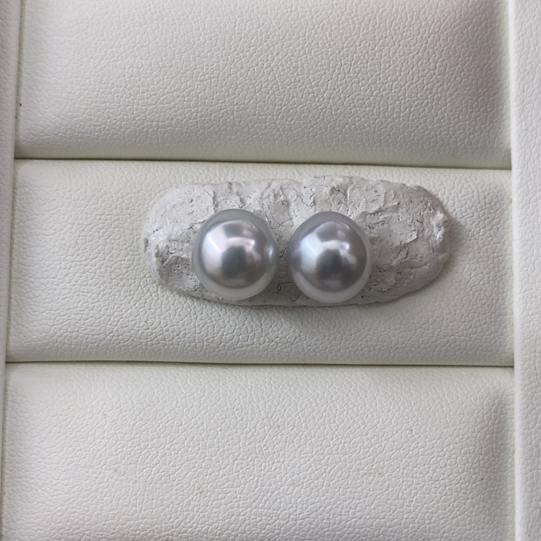 未镶嵌澳白近圆9-10mm宝石光海水珍珠