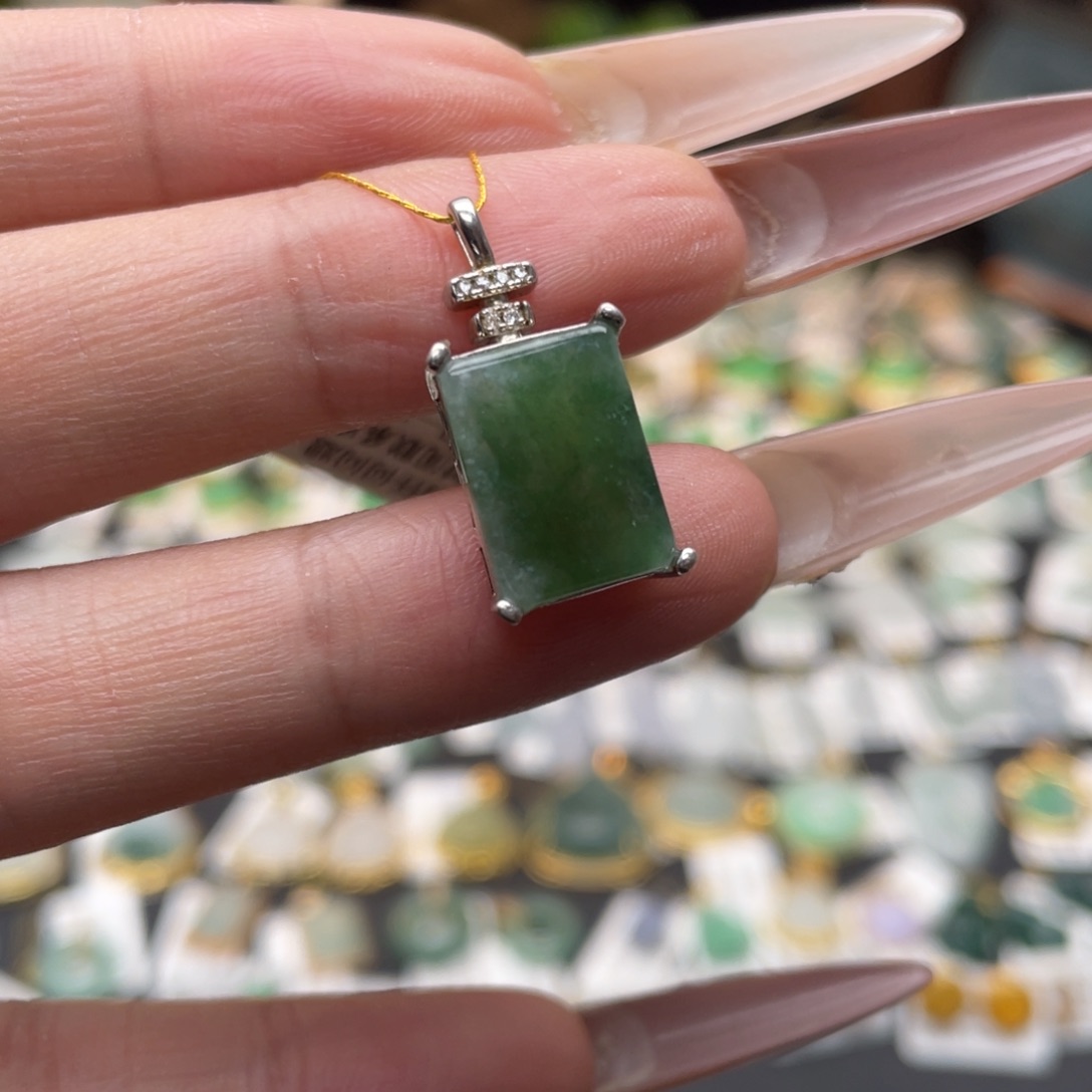 翡翠银S925镶嵌颈饰