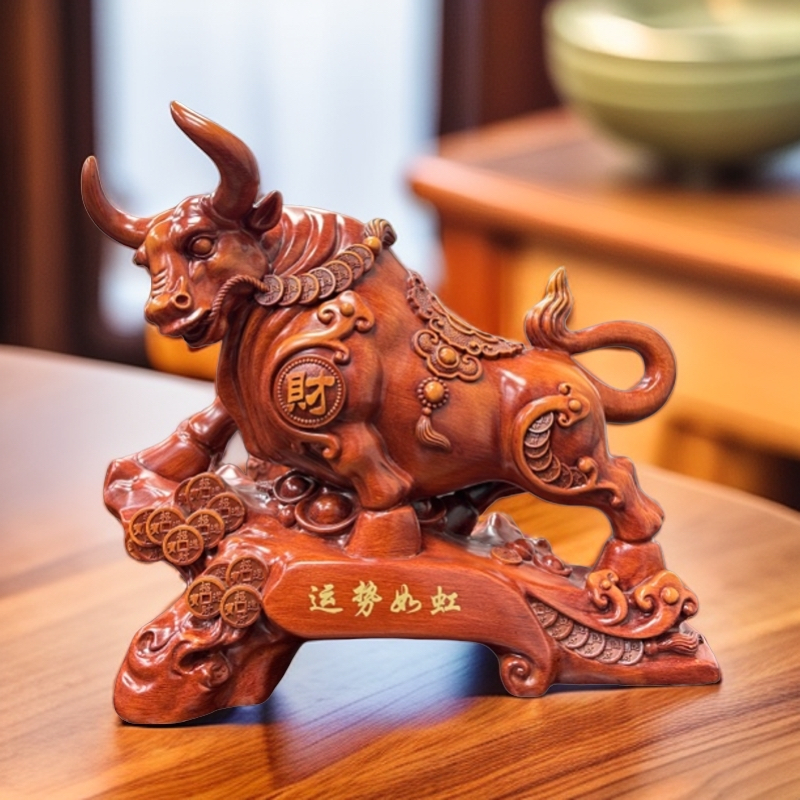 运势如虹大牛客厅玄关办公室高档装饰品开业礼品