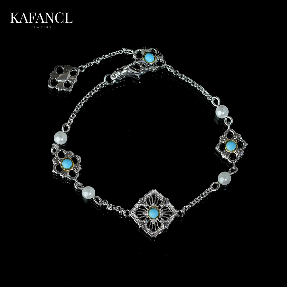 红楼 925银手链【空谷幽兰】镀K金 睡美人手链 ZF-C319