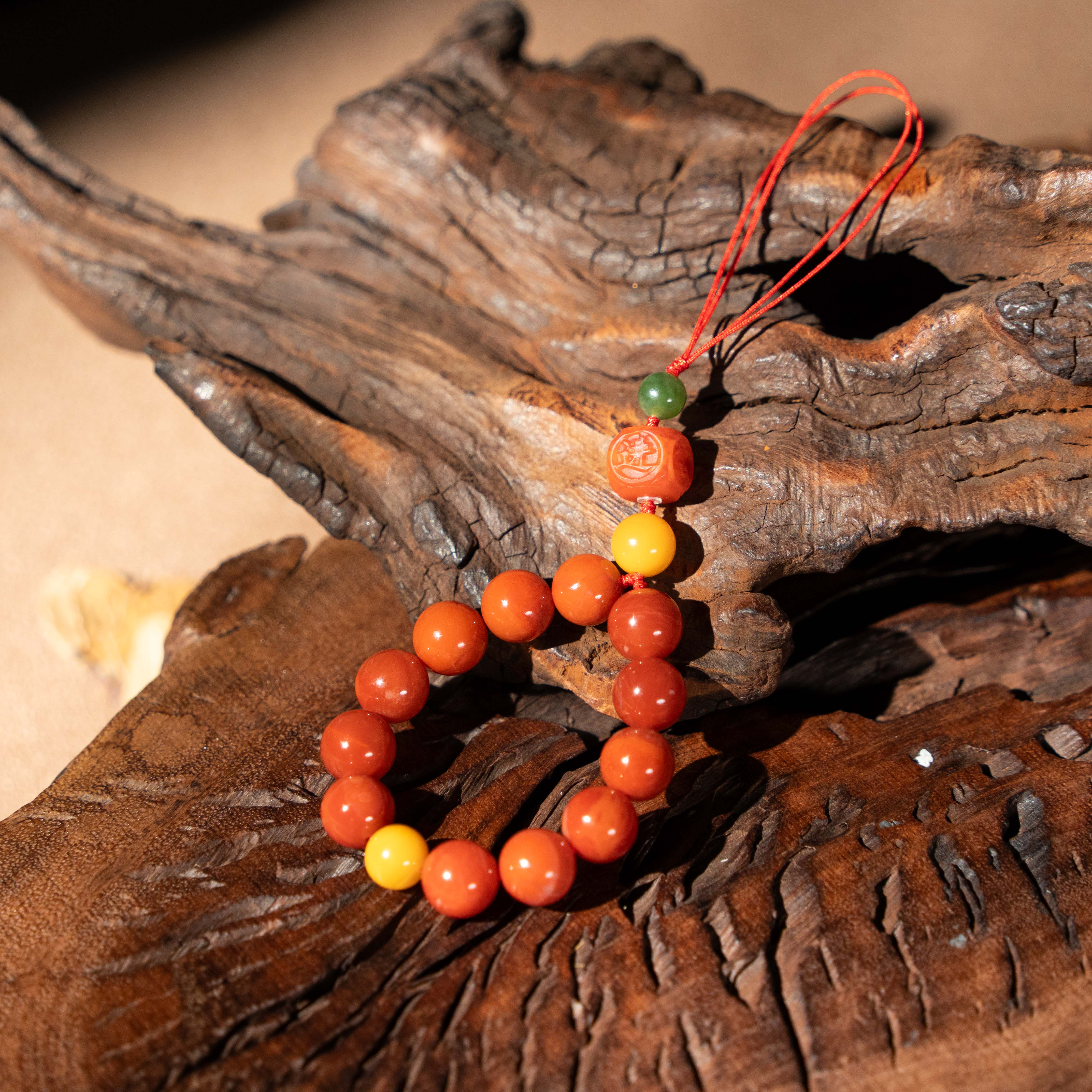 9mm南红DIY手机链/19820010198