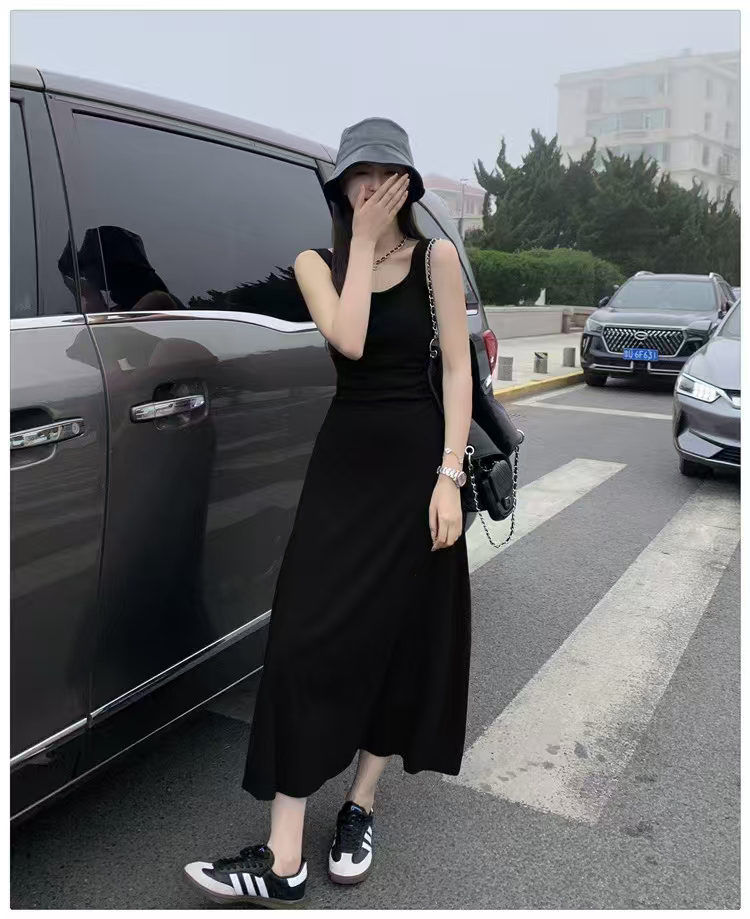 无袖吊带连夏季度假风修身显瘦内搭外穿长裙子 25067