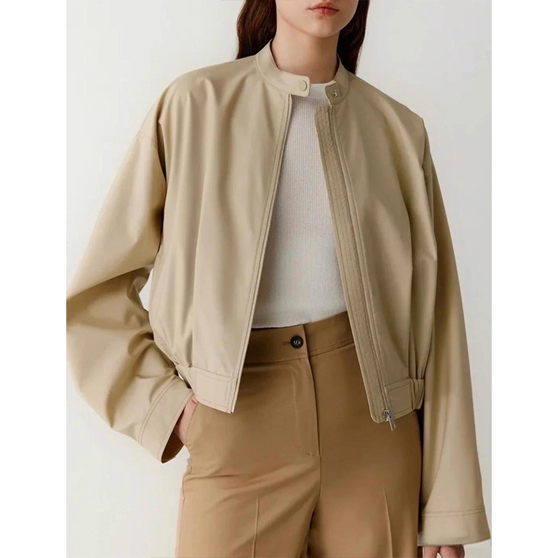 原厂特价清！拍完则无！色织丝羊毛短款拉链夹克外套 R626