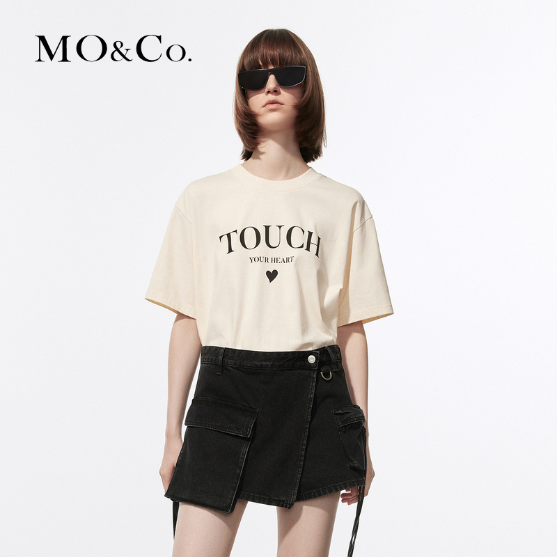 【赵老板专属】MOCO春标语爱心印花短袖棉T恤MBD1TEET22