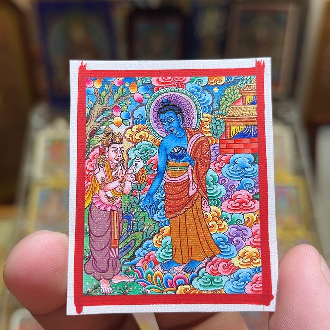 吊坠热贡纯手绘药师佛