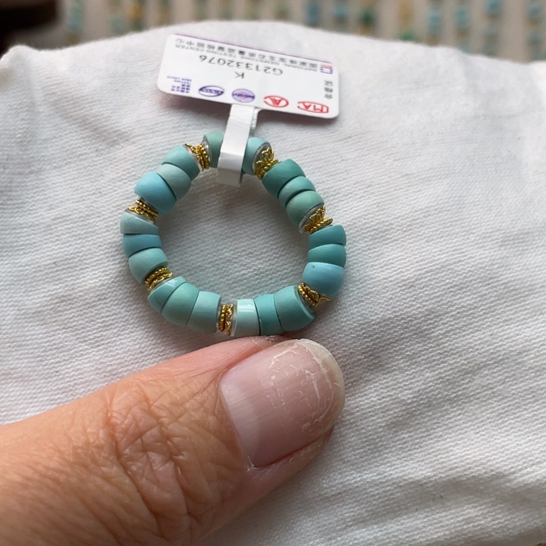 绿松石戒指18K金镶嵌