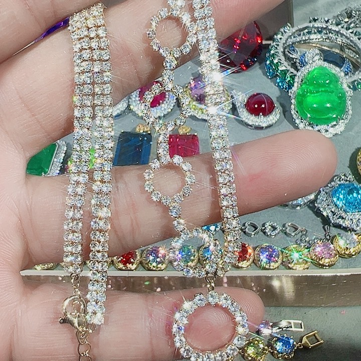 非金属红色蓝色满镶嵌