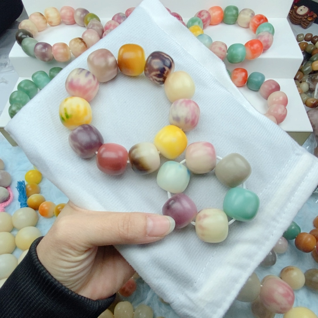 菩提根/象牙果吊坠手工干磨卡20桶珠中瑕