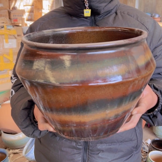 紫砂花盆高23口28————