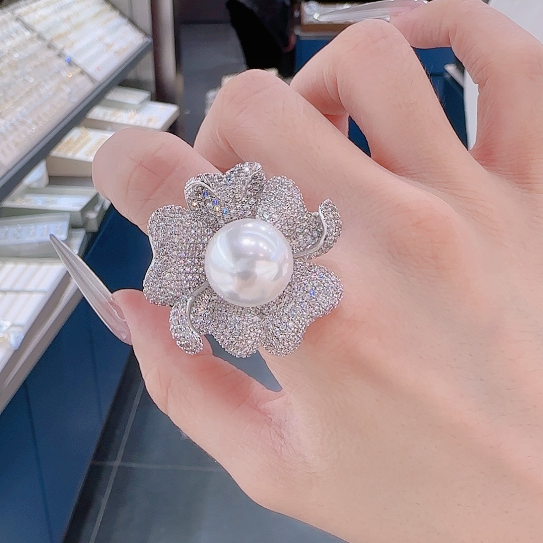 锆石铜合金925银戒指