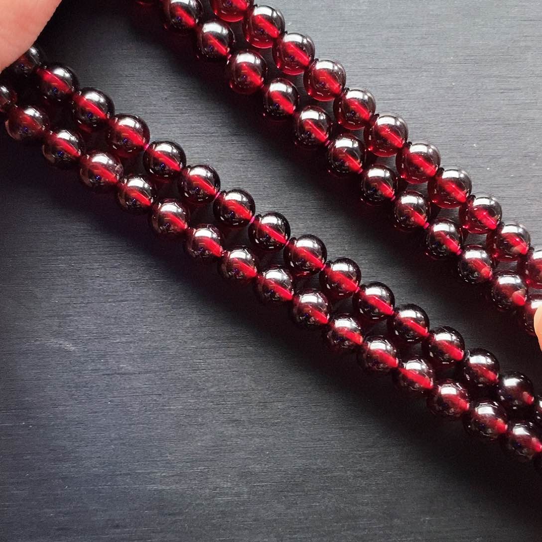 紫晶手链未镶嵌6mm老矿天花板酒红