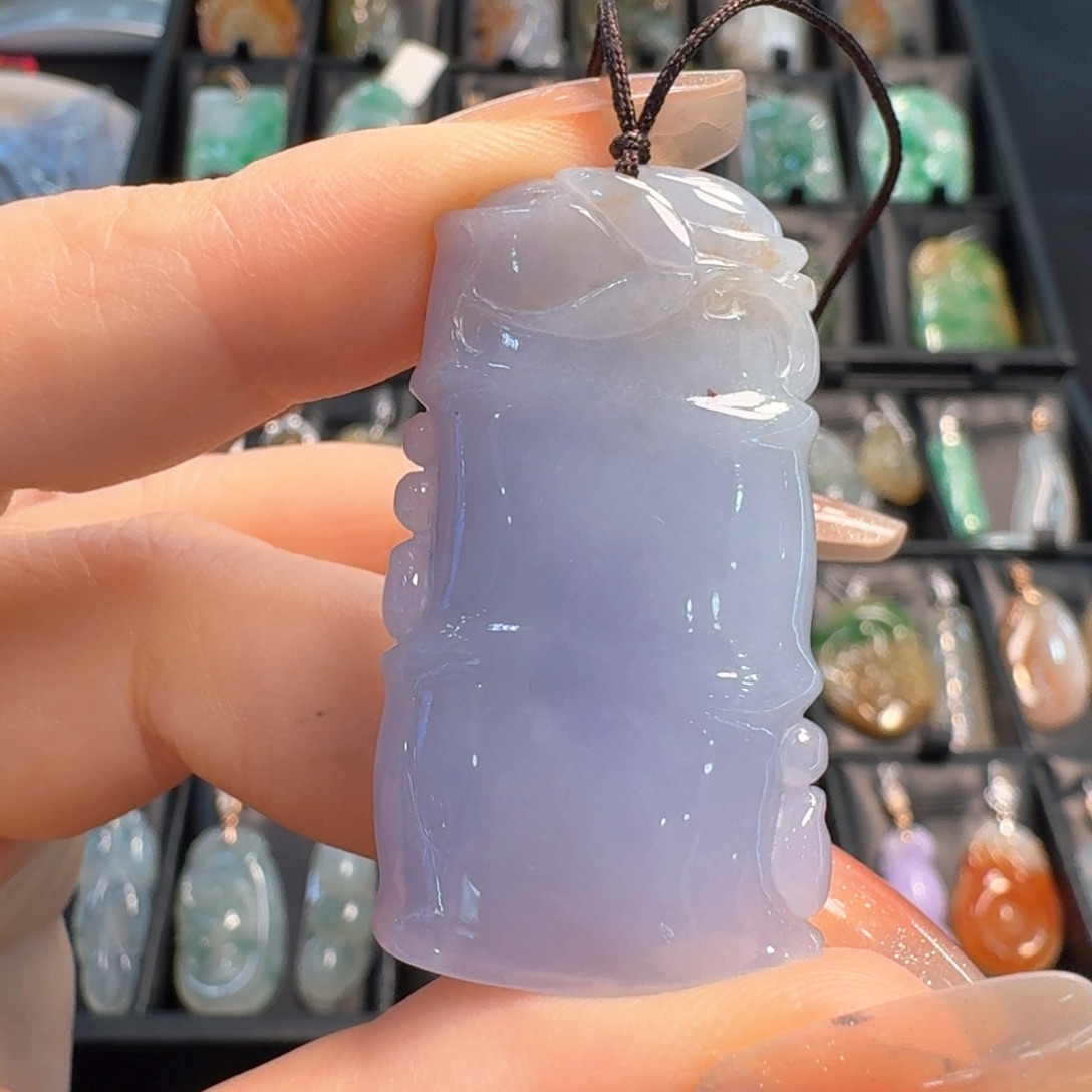 翡翠未镶嵌项链竹节