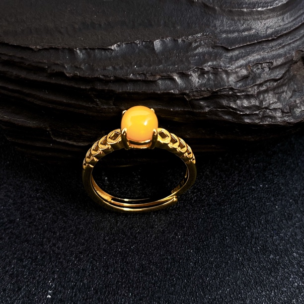 925银戒指 简约复古五帝钱币蜜糖开口戒指1900906