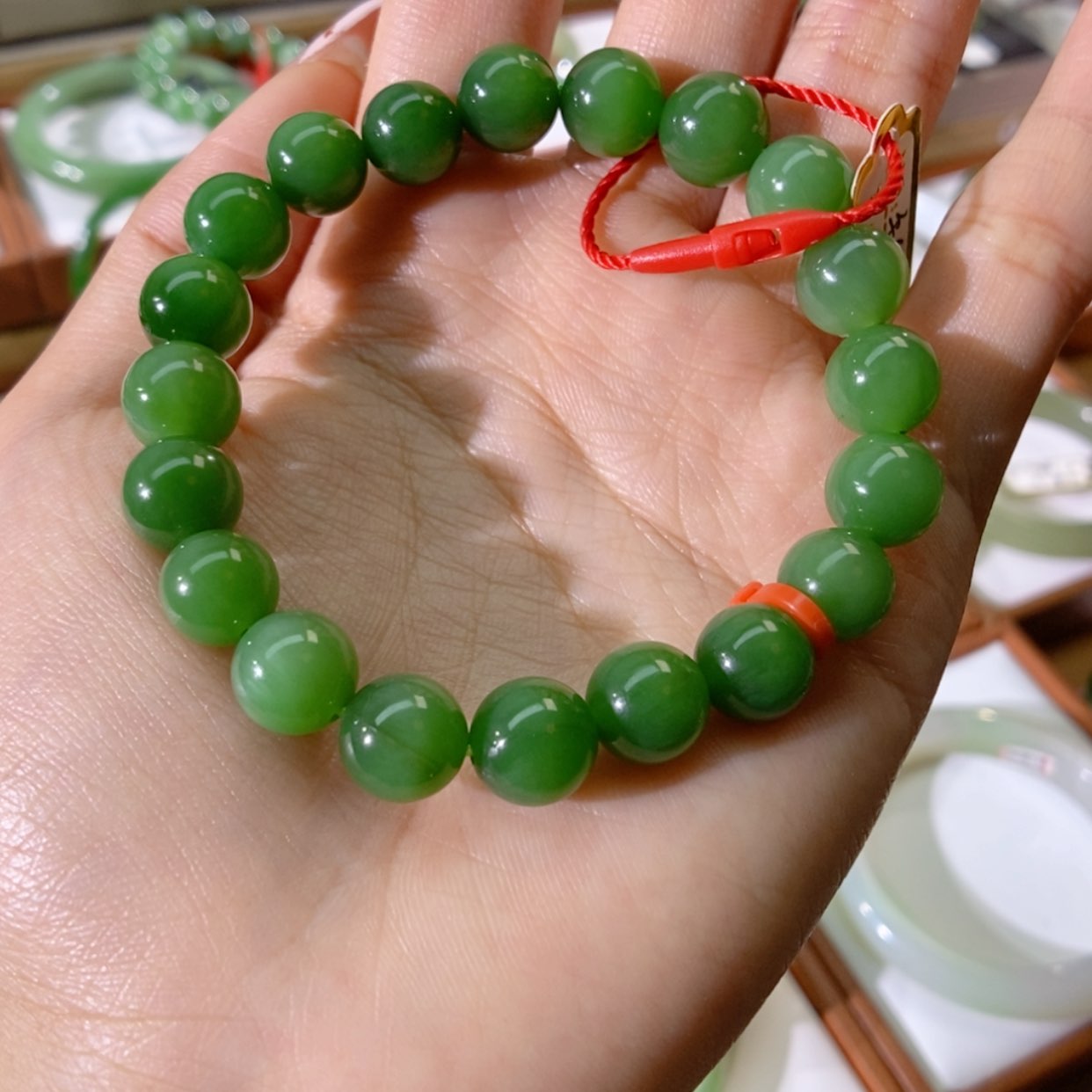 【闪购商品】未镶嵌手串和田玉（碧玉）