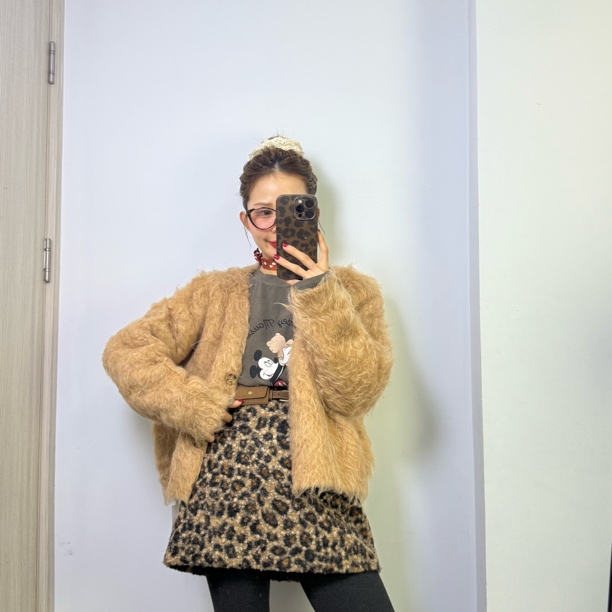 【San W】软糯保暖长毛针织开衫外套卷卷毛（越穿越卷建议勿拍）