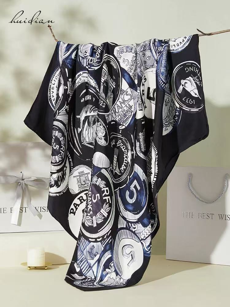 玉彩·【5号钱币】桑蚕丝手工卷边空调房防晒披肩/围巾 