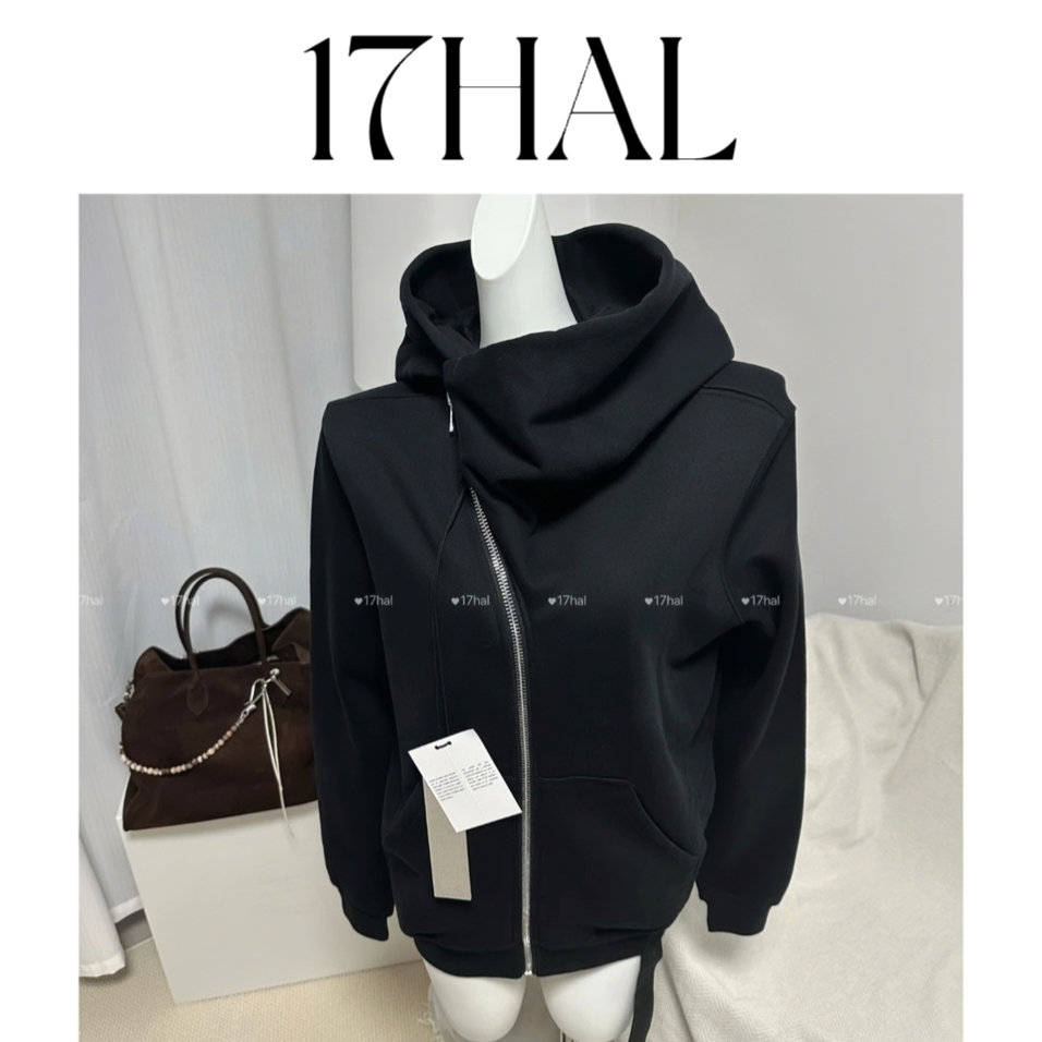 17HAL【暗黑先锋】RO风暗黑经典巫师帽宽松斜拉链连帽八色卫衣2070