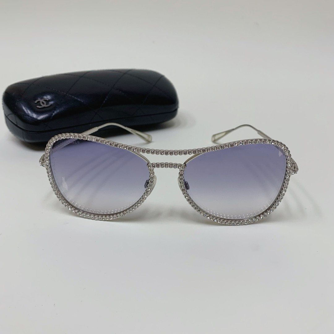 95新 Chanel/香奈儿 【98新】chanel 满钻太阳镜-1659