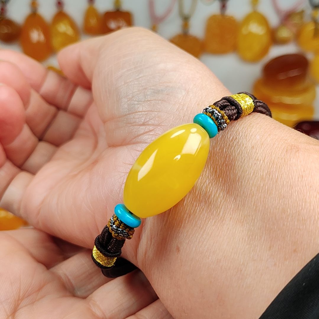 琥珀手链未镶嵌手绳