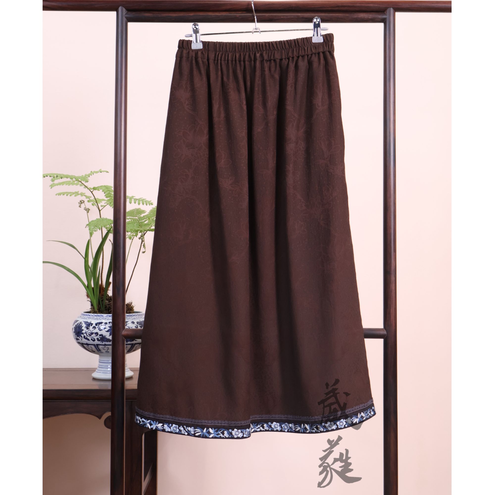 【民国半裙】葳蕤国风中式服装三蓝绣半裙