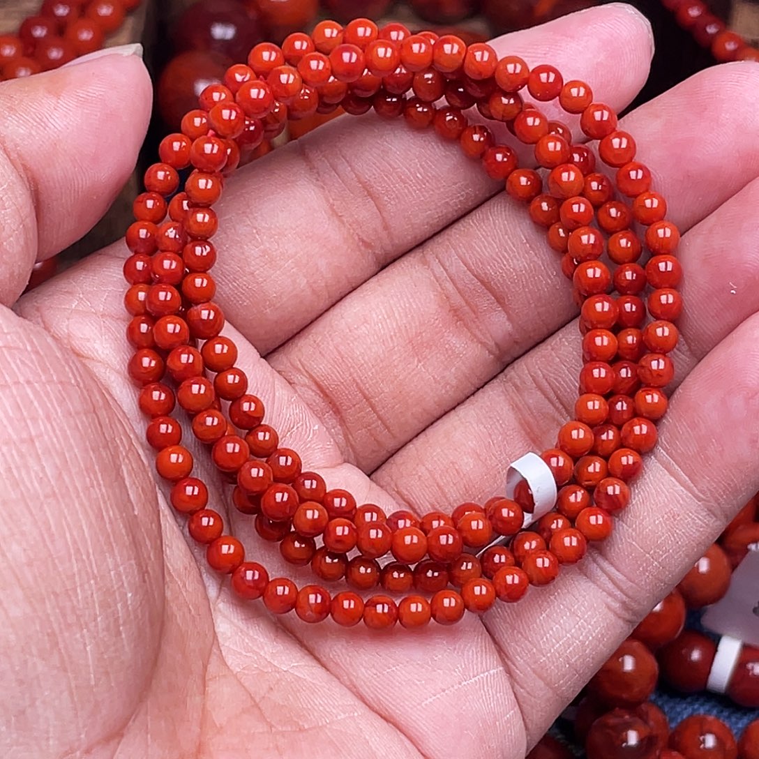 南红玛瑙未镶嵌手链南红瓦西卡4多圈