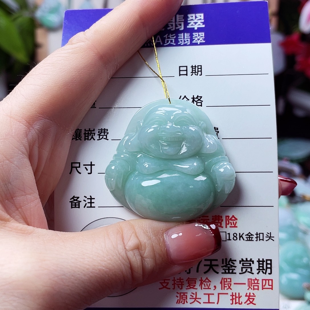 翡翠未镶嵌颈饰佛公37