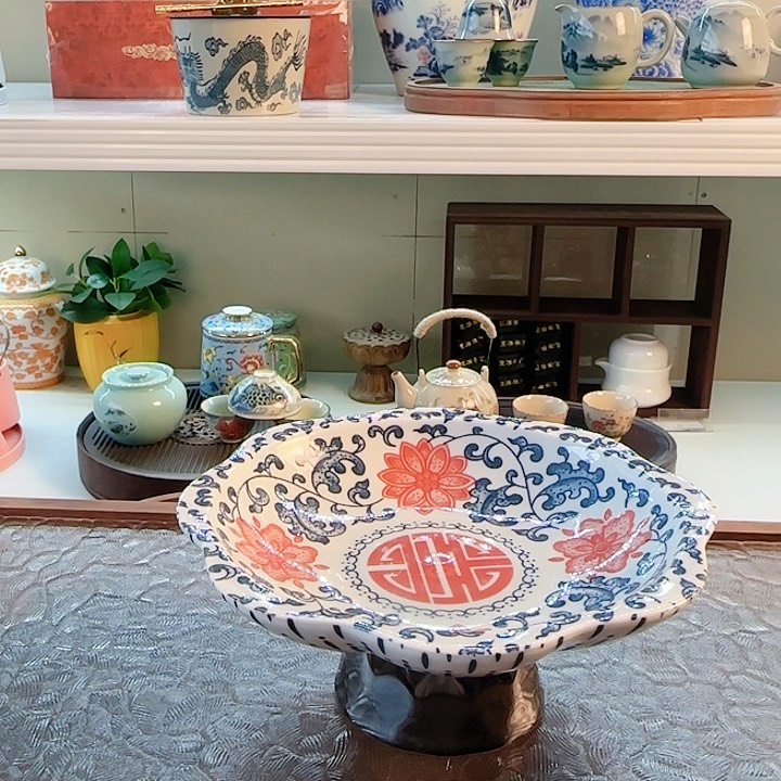 青花瓷器茶具套装 旅行茶具茶叶罐 玻璃杯公道杯等