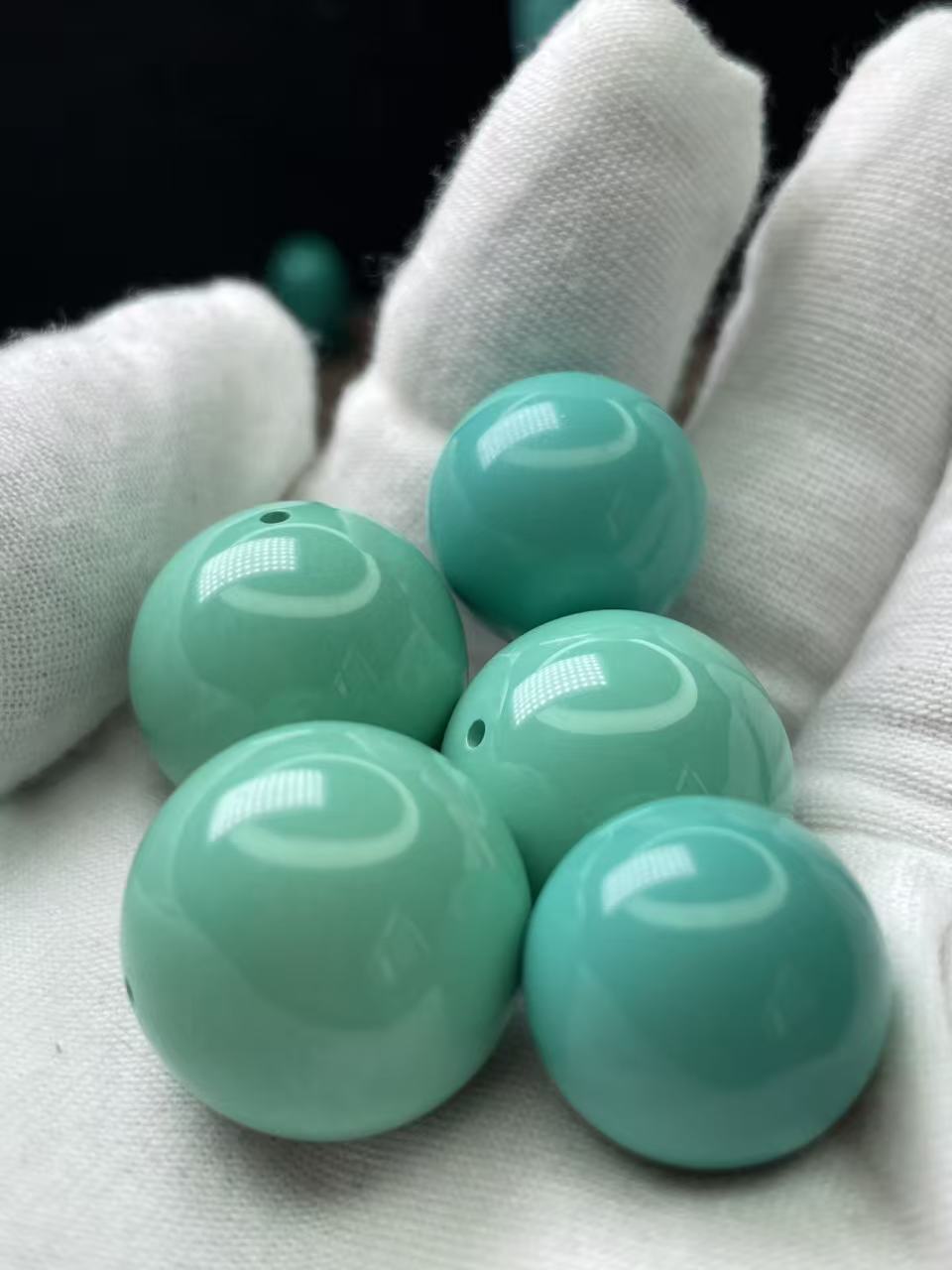 特色手工艺高瓷diy绿手串配珠