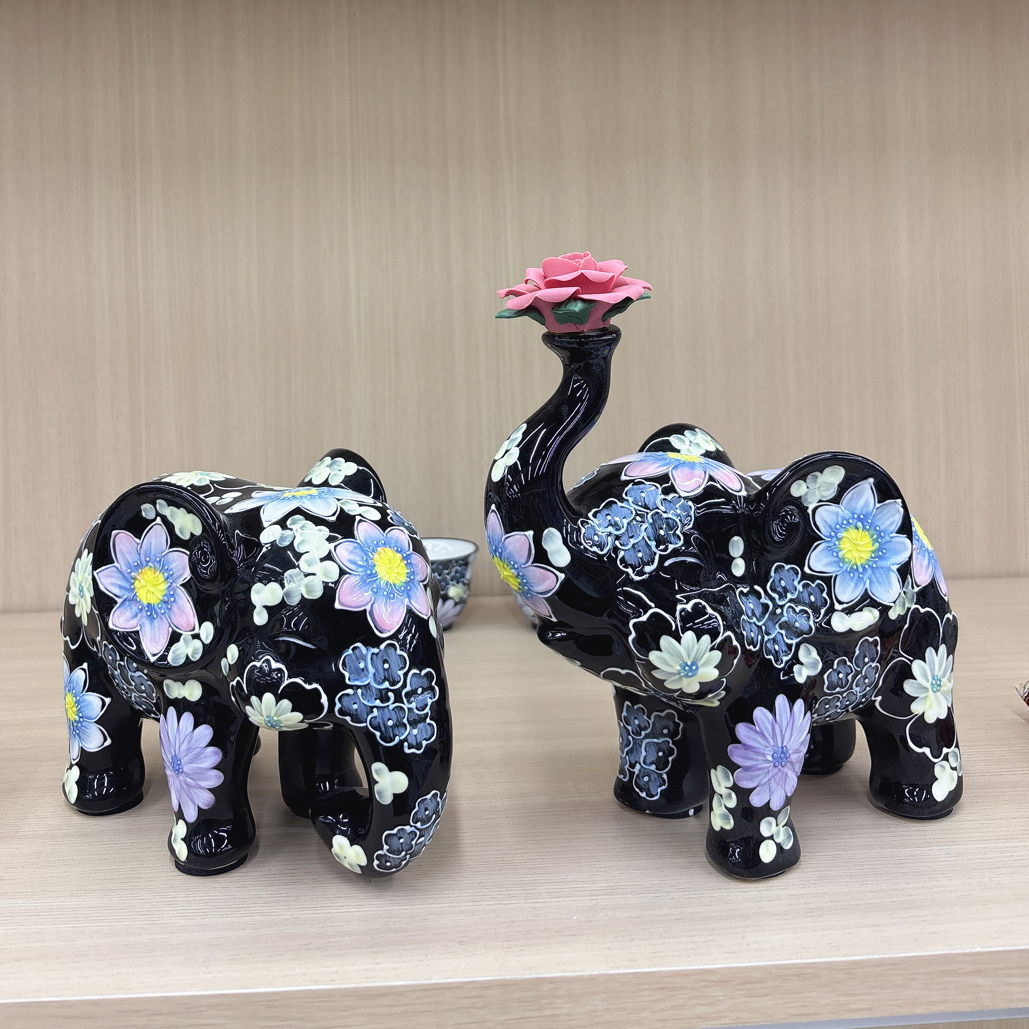 濑户烧 墨韵繁花 小象