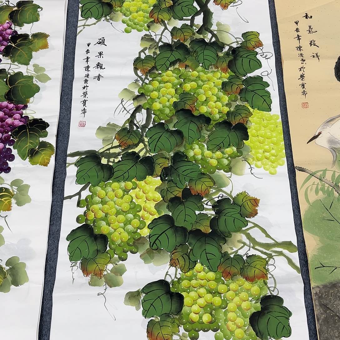 国画尺寸70X138手绘作品 