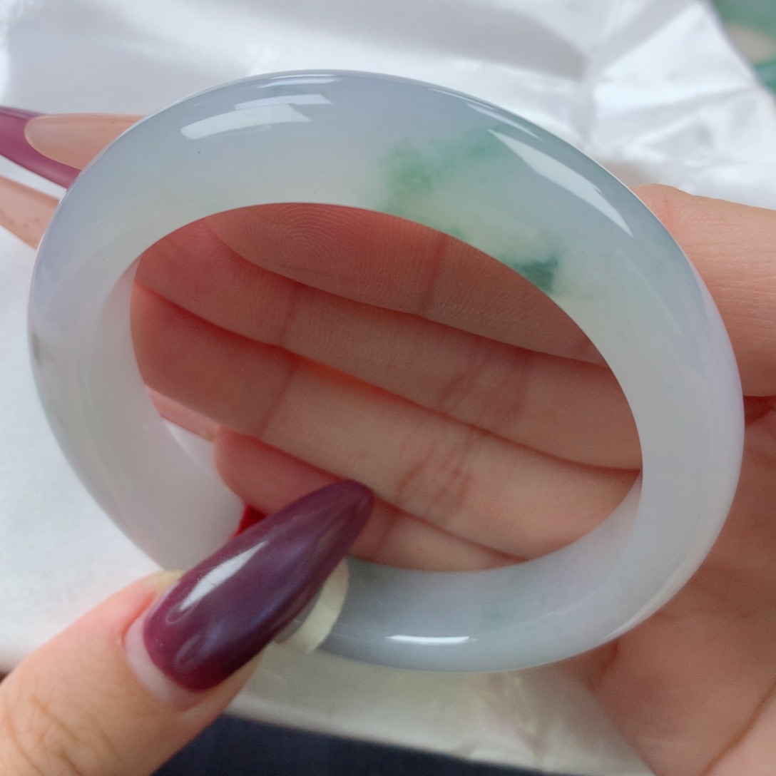 未镶嵌手镯翡翠缅甸天然翡翠A货53.8