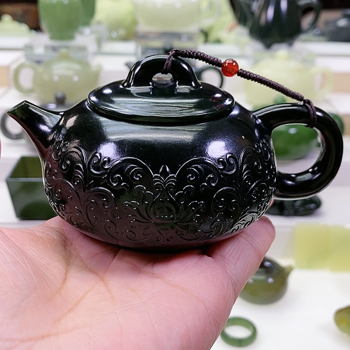 未镶嵌和田玉挂件茶壶180m l
