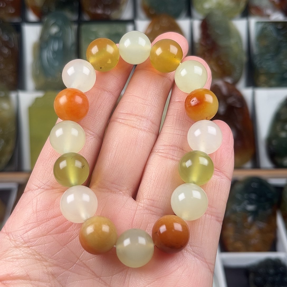 蛇纹石玉手链合金