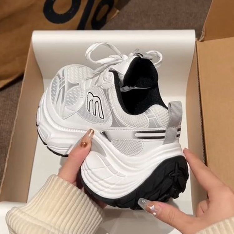 梦蔓赵露思同款老爹鞋女年秋季新款厚底增高超软透气轻便运动鞋  