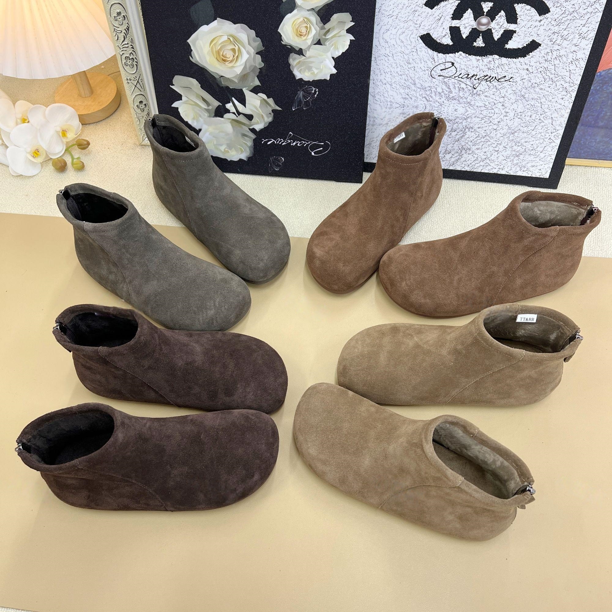 加绒棉靴女厚底韩版复古百搭网红轻便加绒短靴鞋子女款秋冬
