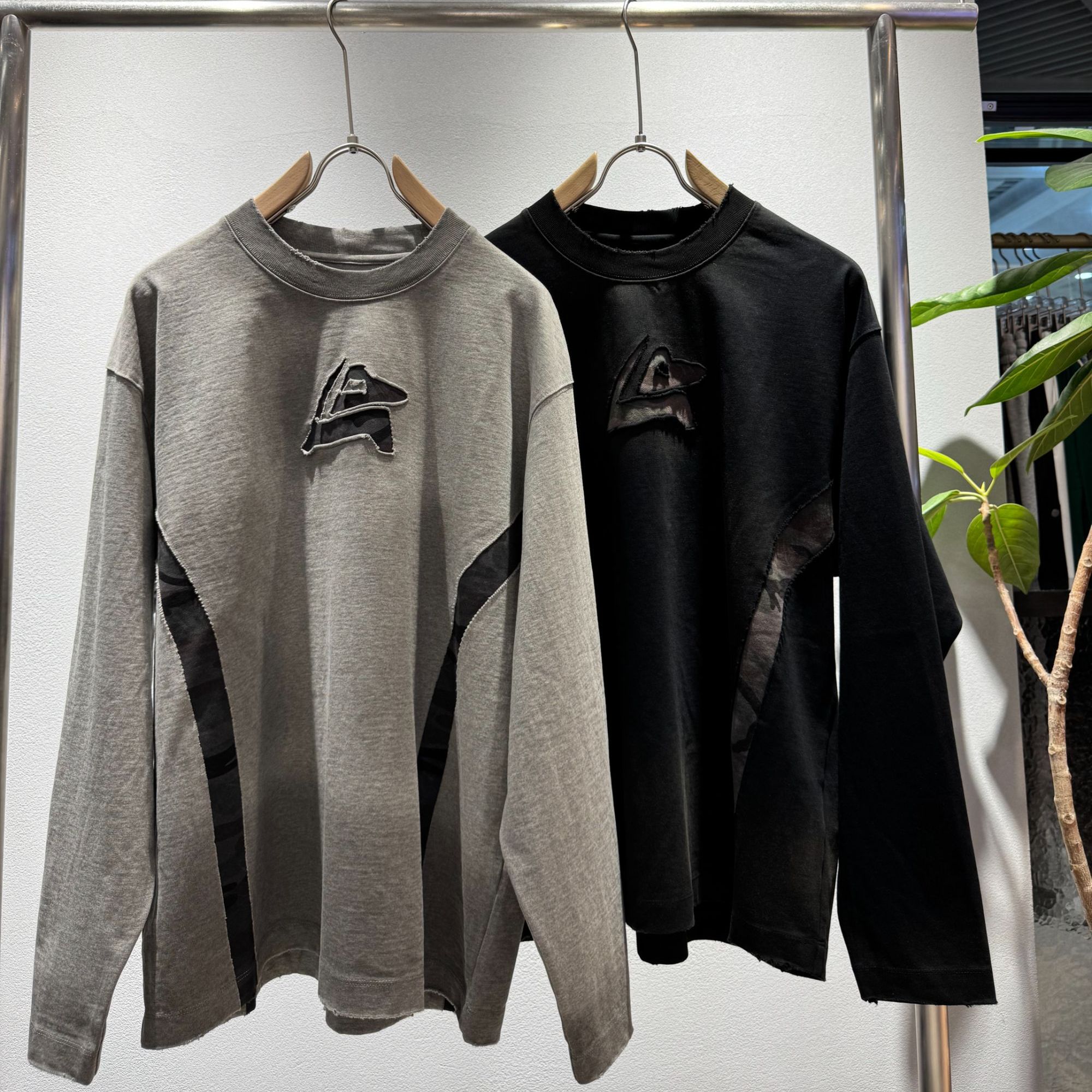 秋 贴布拼接设计长T