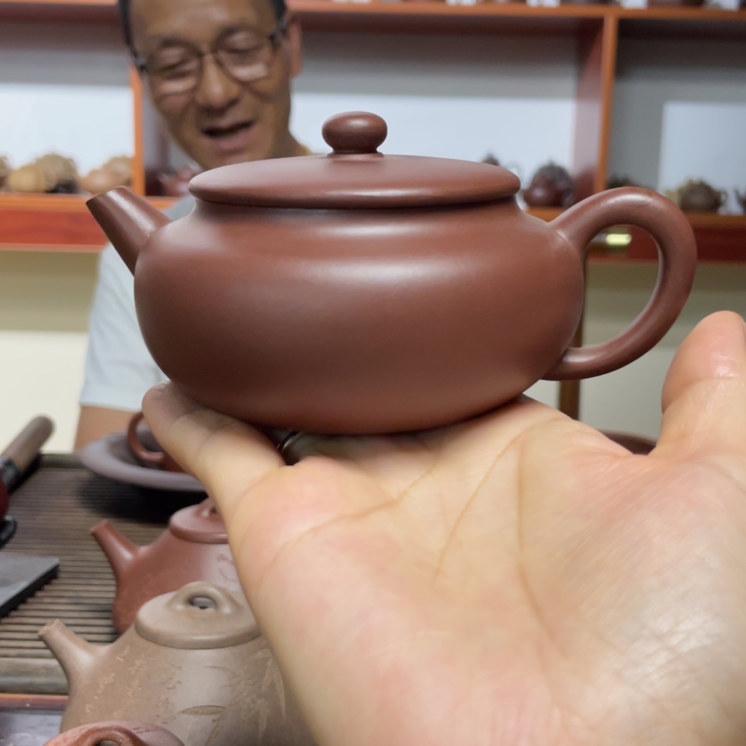 茶壶紫砂紫泥桑扁180CC