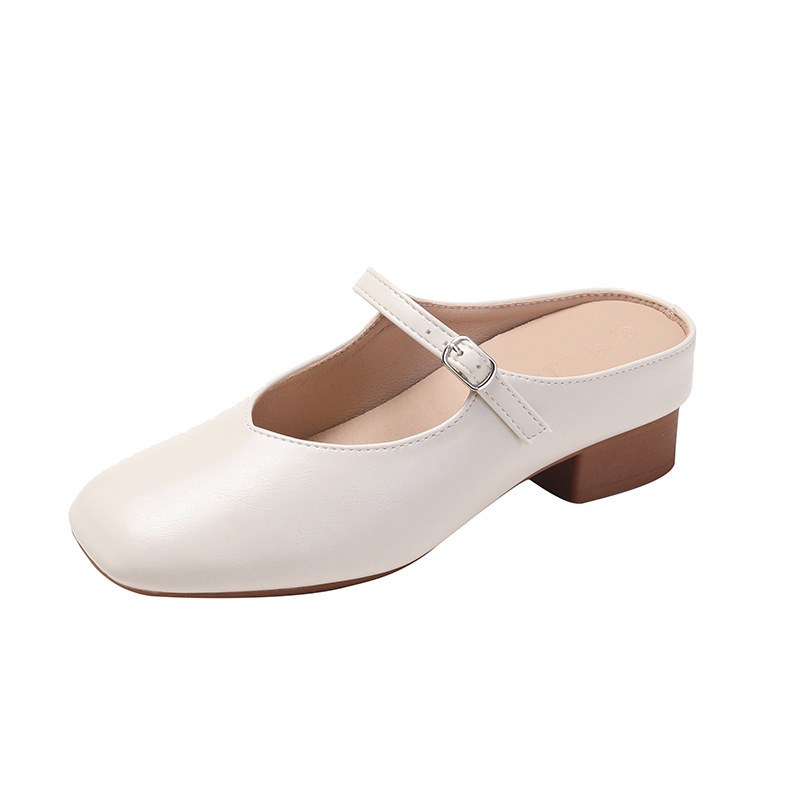 内增高6cm玛丽珍半拖鞋女2025夏季新款夏外穿