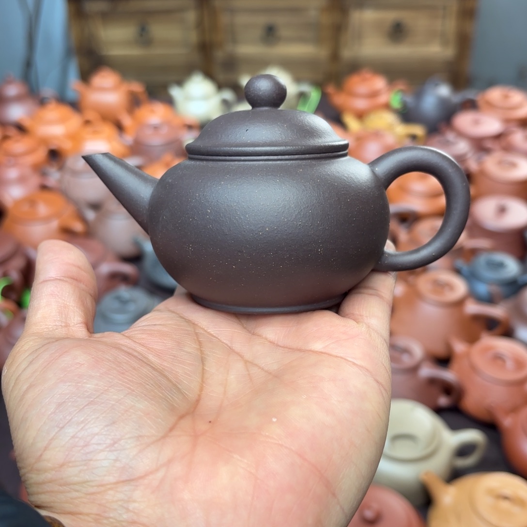 紫砂茶壶水平150毫升天青